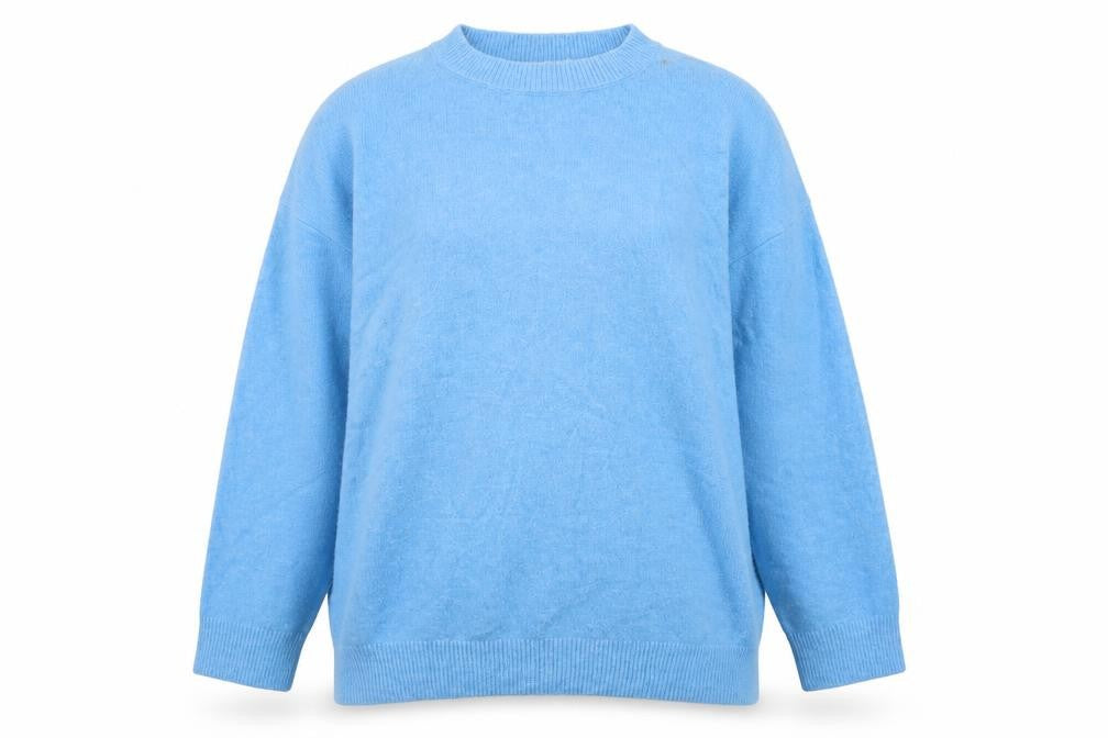 Zara Women Blue XL High Neck Raglan Knit Pullover Jumper