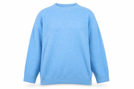 Zara Women Blue XL High Neck Raglan Knit Pullover Jumper
