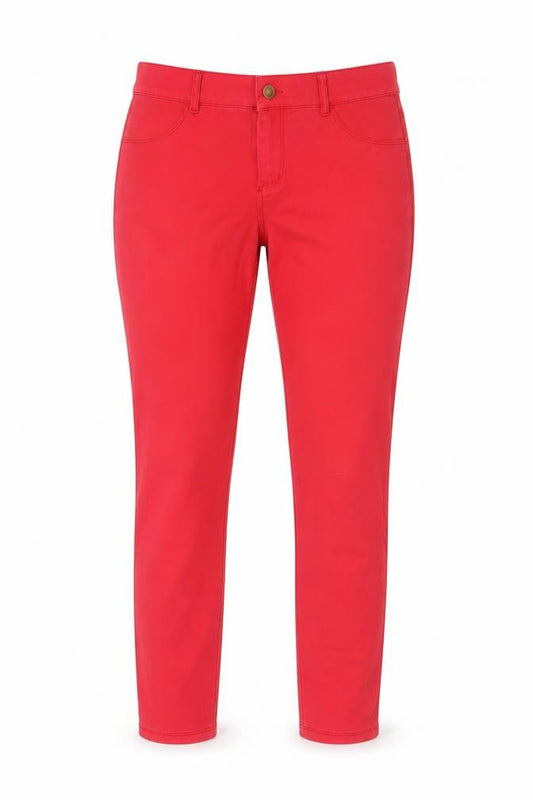 Pure DKNY Women Red UK 8 Skinny Stretch Trousers