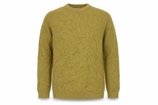 Marks and Spencer Men’s Yellow 2XL Chunky Knit Crew Neck Pullover Jumper