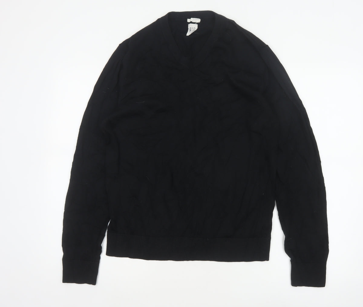 Gap Men’s Black Merino Wool V-Neck Pullover Jumper M