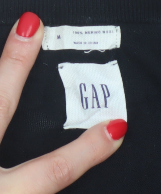 Gap Men’s Black Merino Wool V-Neck Pullover Jumper M