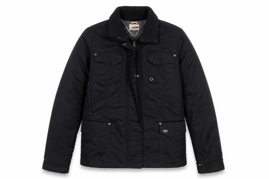 Hilfiger Denim Unisex Black XL Military Jacket Padded Zip