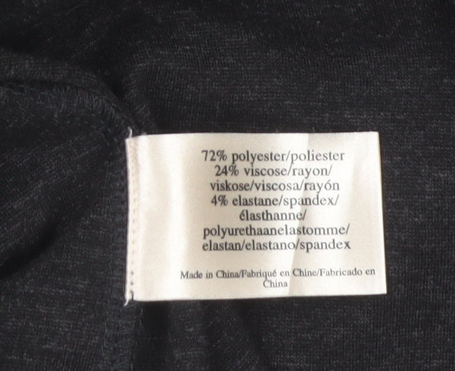 Laura Ashley Women Grey UK 14 Open Drape Collar Basic Jacket Stretch