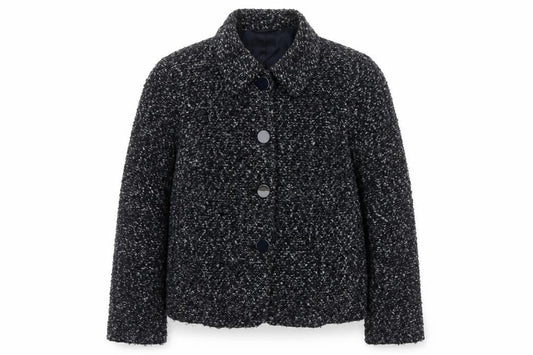 Marks & Spencer Women’s Black Bouclé Button Jacket UK 14 Collared