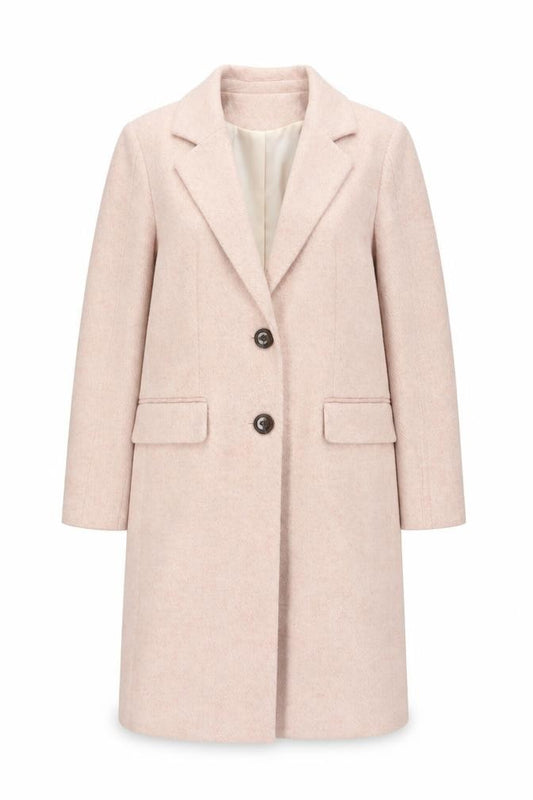 Next Women Pink UK 14 Long Single-Breasted Overcoat Lined