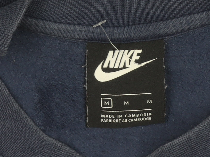 Nike Men’s Blue Medium Crew Neck Pullover Fleece Sweatshirt Logo