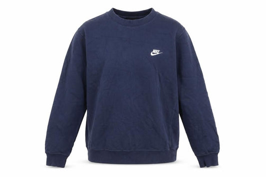 Nike Men’s Blue Medium Crew Neck Pullover Fleece Sweatshirt Logo
