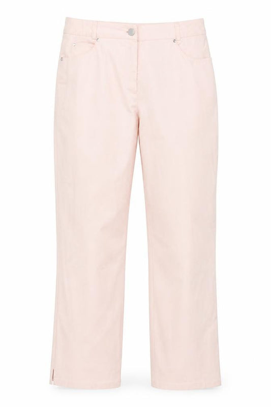 Jaeger Women’s Pink UK 10 Straight Leg Cotton Stretch Trousers