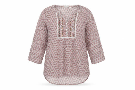 Fat Face Women’s Multicoloured UK 10 Paisley Cotton Tunic Blouse