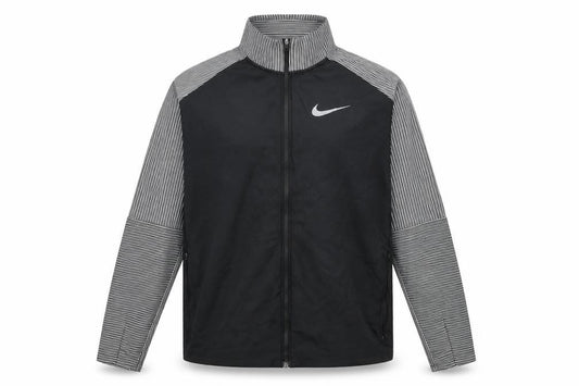 Nike Men’s Black Grey M Dri-FIT Running Track Jacket Full Zip