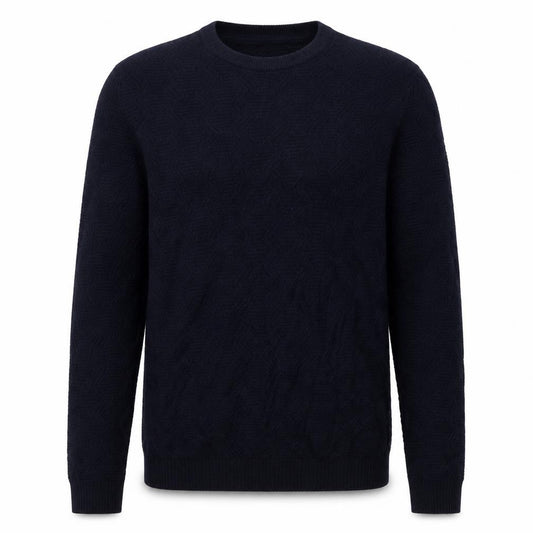 Reiss Men’s Navy Blue M Cable Knit Crew Neck Cotton Jumper