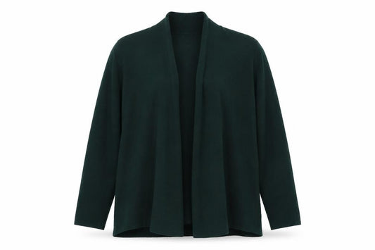 John Lewis Women’s Green Open Cardigan Size 14 Long Sleeve Wool Blend