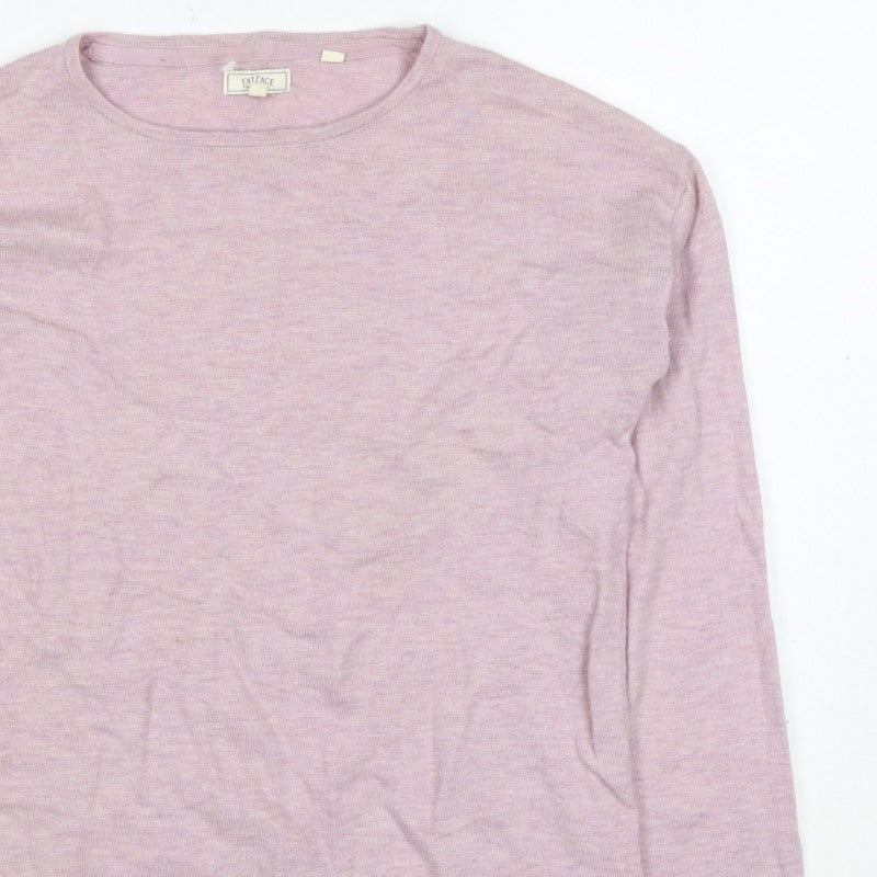 Fat Face Women’s Pink Linen Crew Neck Pullover Jumper UK 12