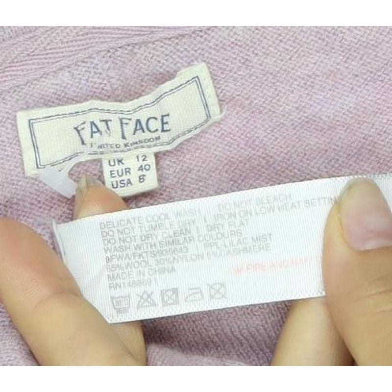Fat Face Women’s Pink Linen Crew Neck Pullover Jumper UK 12