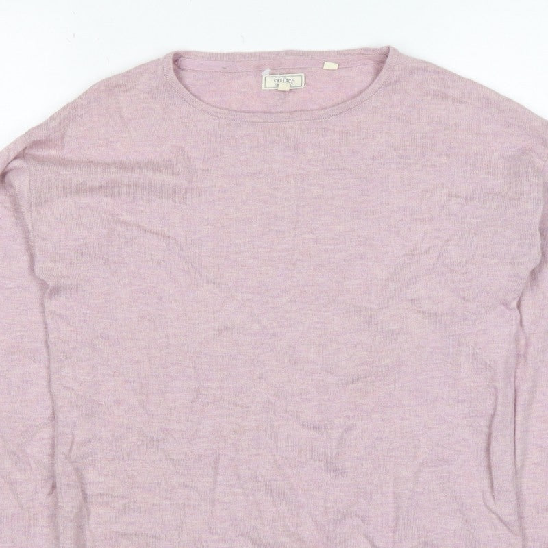 Fat Face Women’s Pink Linen Crew Neck Pullover Jumper UK 12