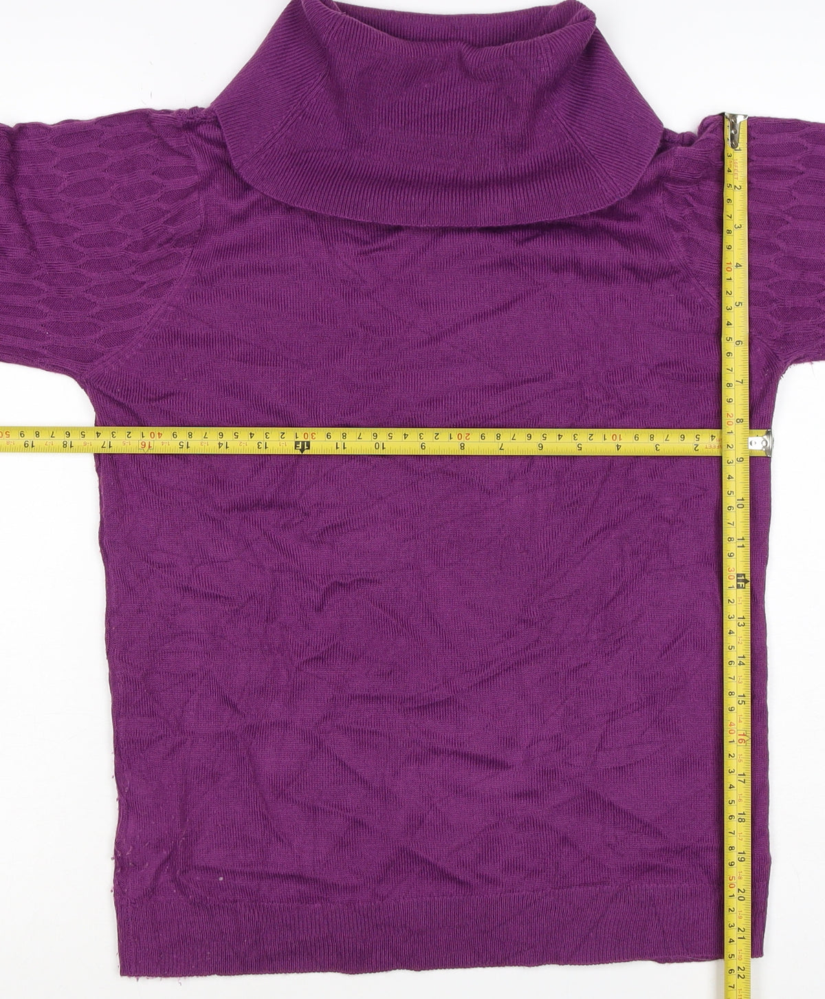 ISLE Essentials Women’s Purple S Cable Knit Roll Neck Jumper