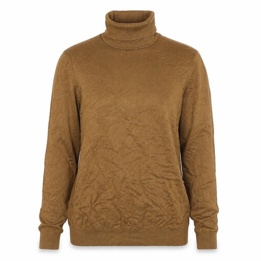 Zara Women Brown Roll Neck Knit Jumper Size 10 Long Sleeve