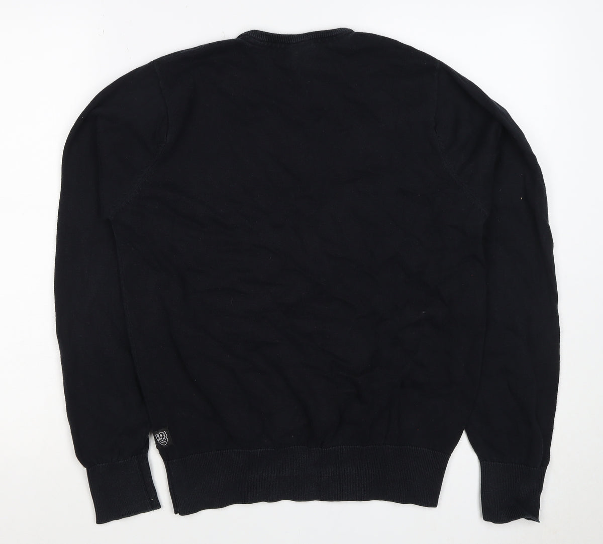 883 Police Men’s Black M Crew Neck Logo Knit Pullover Jumper