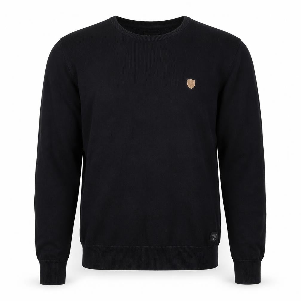 883 Police Men’s Black M Crew Neck Logo Knit Pullover Jumper
