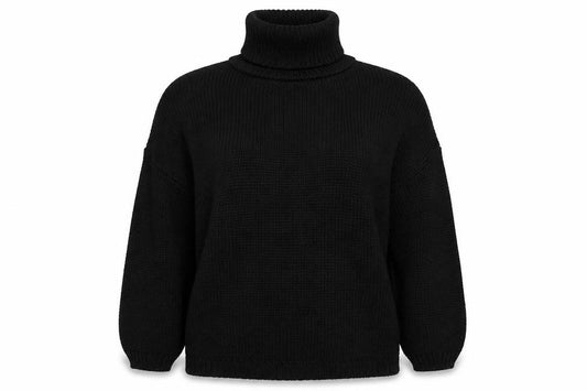 Guardaroba P Women’s Black M Chunky Cashmere Roll Neck Jumper
