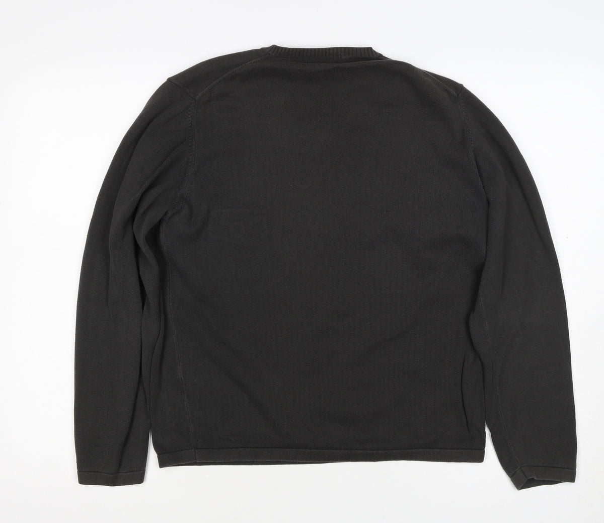 Zara Men’s Black M V-Neck Cotton Knit Pullover Jumper Classic