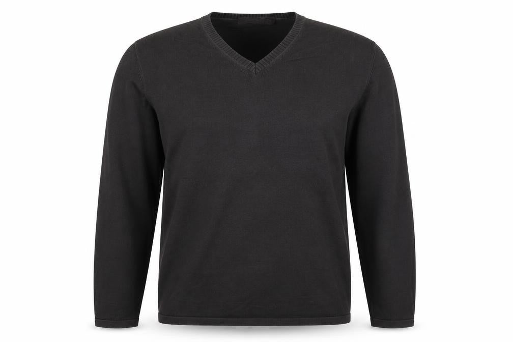 Zara Men’s Black M V-Neck Cotton Knit Pullover Jumper Classic