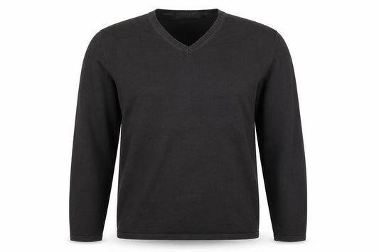 Zara Men’s Black M V-Neck Cotton Knit Pullover Jumper Classic
