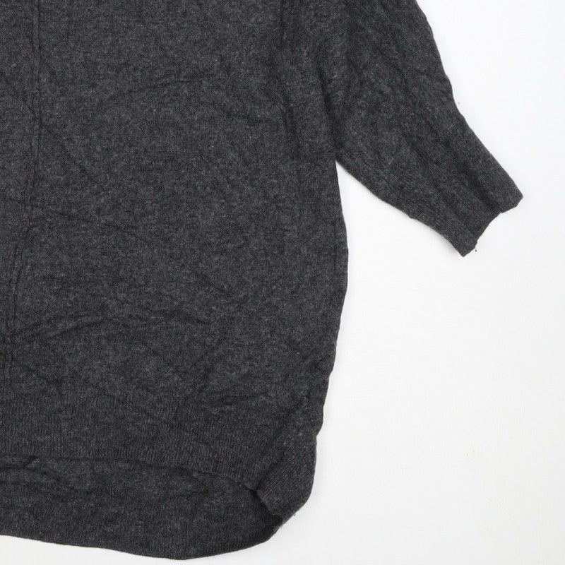 Jigsaw Women’s Grey L Wool Cashmere Blend 3/4 Sleeve Jumper