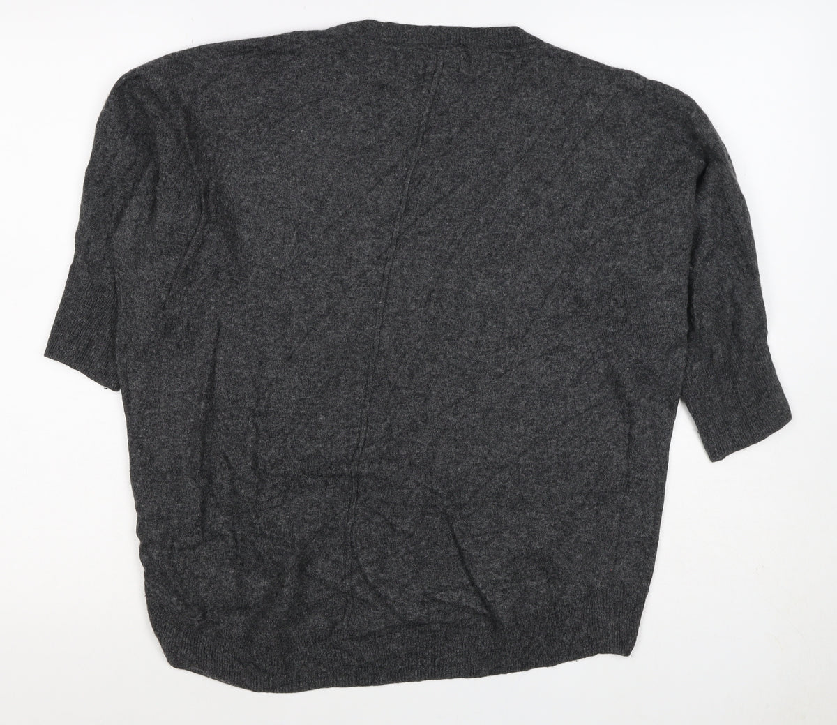 Jigsaw Women’s Grey L Wool Cashmere Blend 3/4 Sleeve Jumper