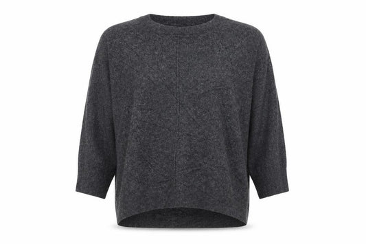 Jigsaw Women’s Grey L Wool Cashmere Blend 3/4 Sleeve Jumper