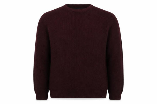 Kensington Eastside Men’s Burgundy M Chunky Knit Crew Neck Jumper