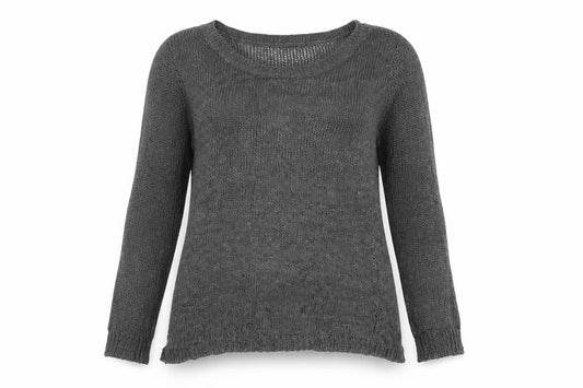 Jigsaw Women’s Grey M Linen Knit Relaxed Pullover Jumper