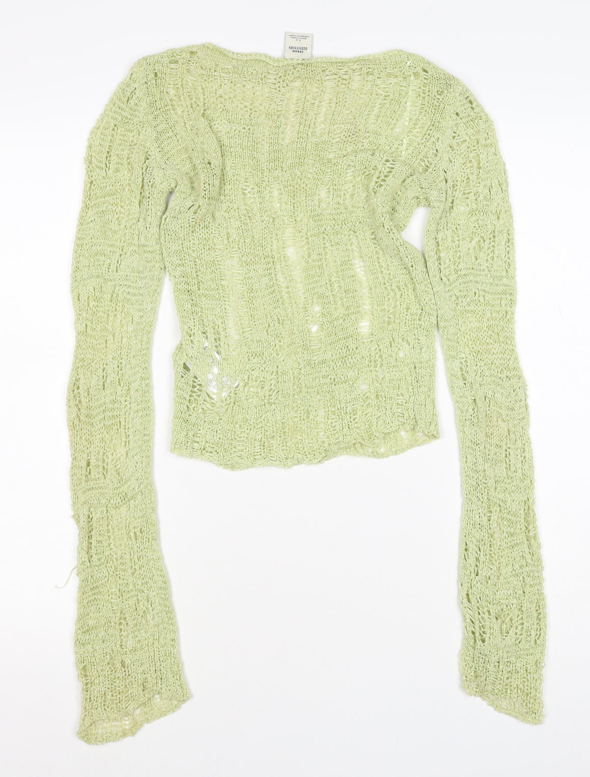 Urban Outfitters Women Green S Open Knit Sheer Pullover Jumper