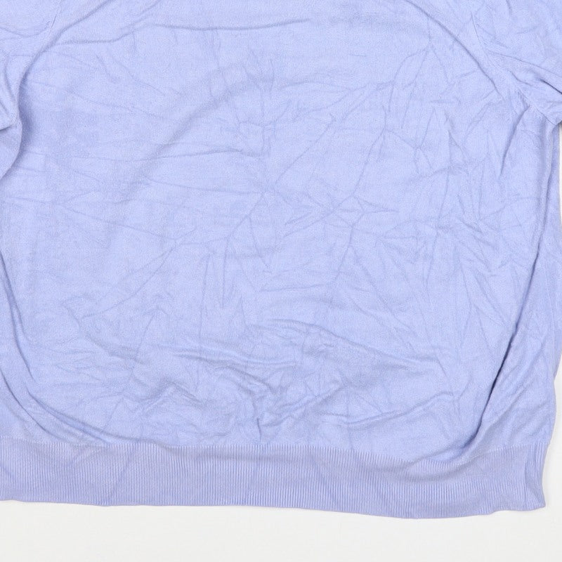 Marks and Spencer Women Blue UK 18 Basic Knit Short Sleeve Top