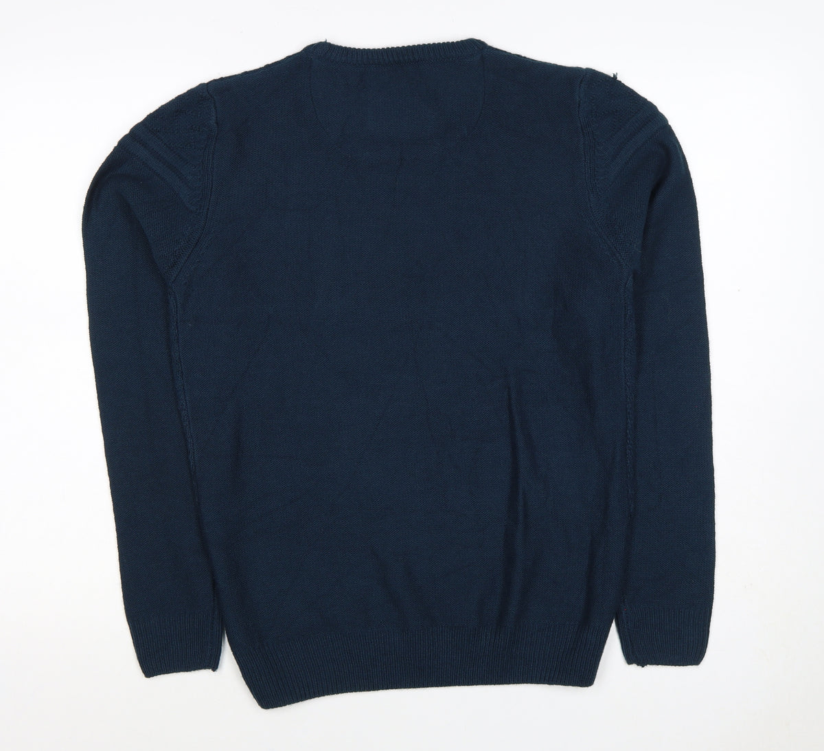 Threadbare Men’s Blue S Cable Knit Crew Neck Pullover Jumper