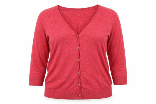 Fat Face Women Pink UK 16 V-Neck Button Raglan Knit Cardigan