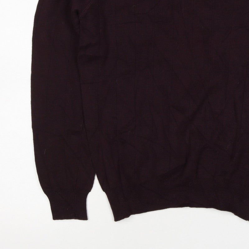 Thomas Nash Men's Brown S Cotton Crew Neck Rib Knit Pullover Jumper
