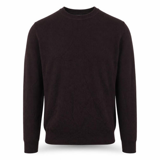 Thomas Nash Men's Brown S Cotton Crew Neck Rib Knit Pullover Jumper