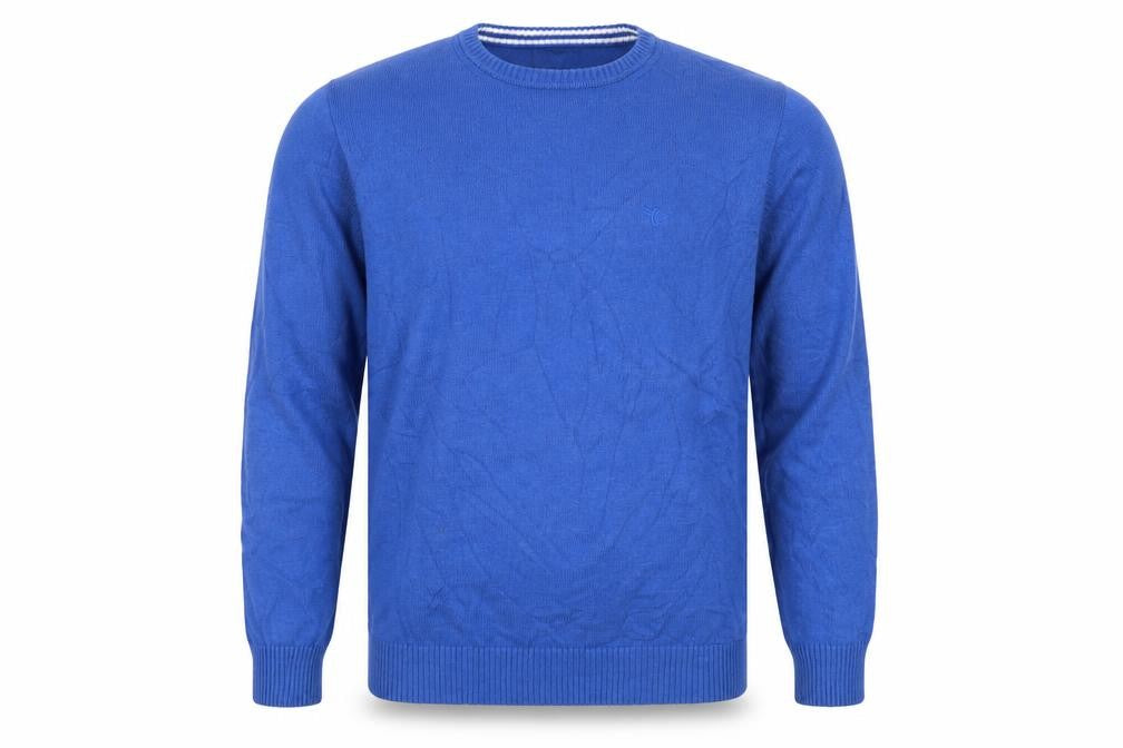 Morley Men Blue Cotton Crew Neck Logo Pullover Jumper Size M