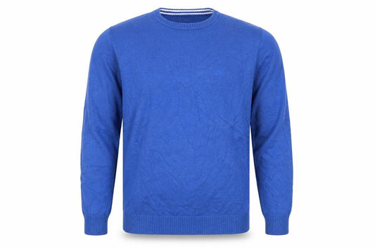 Morley Men Blue Cotton Crew Neck Logo Pullover Jumper Size M