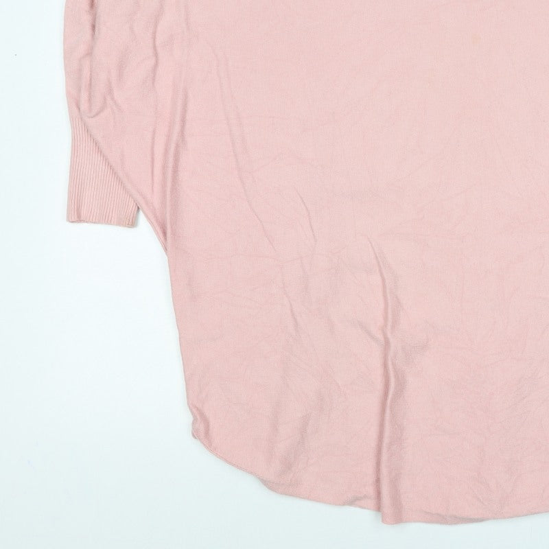 Orssina Women's Pink One Size Oversized Dolman Knit Pullover Jumper