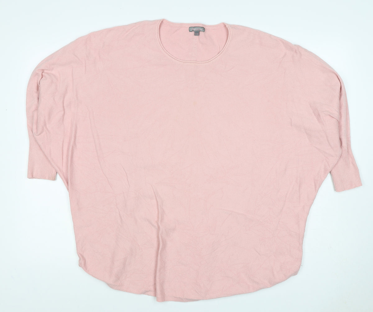 Orssina Women's Pink One Size Oversized Dolman Knit Pullover Jumper