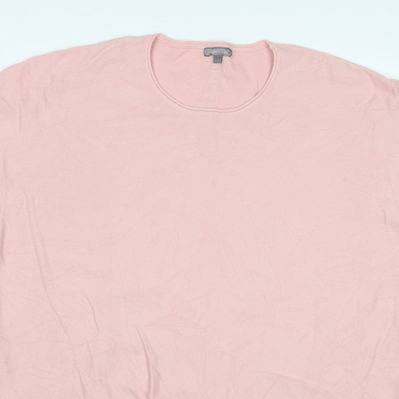 Orssina Women's Pink One Size Oversized Dolman Knit Pullover Jumper