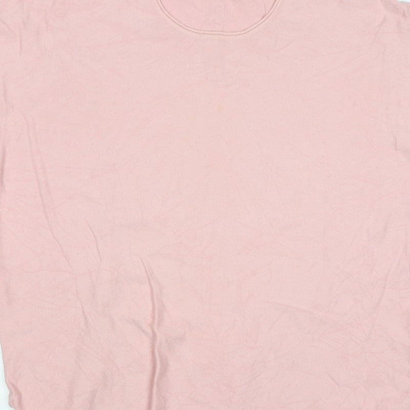 Orssina Women's Pink One Size Oversized Dolman Knit Pullover Jumper