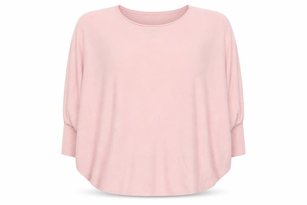Orssina Women's Pink One Size Oversized Dolman Knit Pullover Jumper