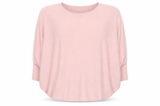 Orssina Women's Pink One Size Oversized Dolman Knit Pullover Jumper