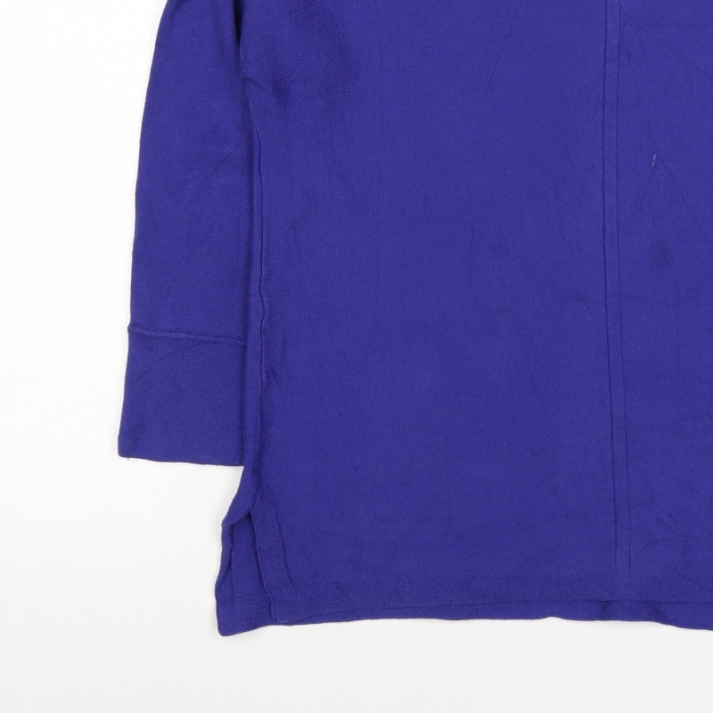 Women's Purple UK 18 Fine Knit Round Neck Long Sleeve Pullover Jumper