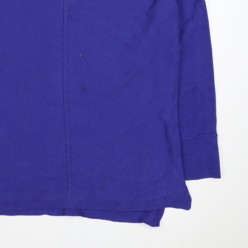 Women's Purple UK 18 Fine Knit Round Neck Long Sleeve Pullover Jumper