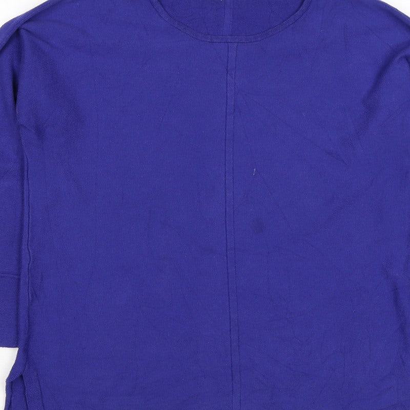 Women's Purple UK 18 Fine Knit Round Neck Long Sleeve Pullover Jumper